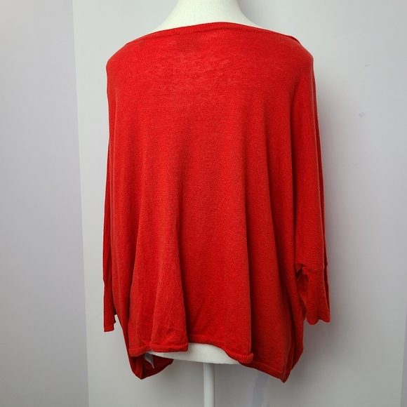Cabi red boatneck dolman sleeves sweater, Sz L (PTP 30") - Picture 2 of 7